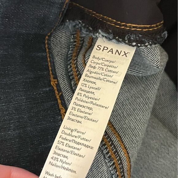 Spanx Women’s Skinny Jeans Large Stretch Denim Slimming Distressed NWT - Picture 7 of 9